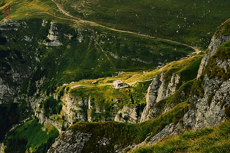 bird's eyeview photo of mountain peak thumbnail