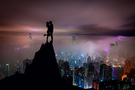 man and woman on building digital wallpaper thumbnail