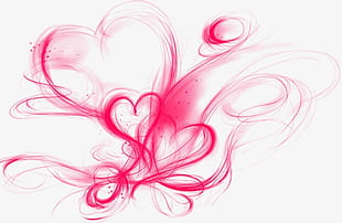 Color smoke, red hearts illustration PNG clipart