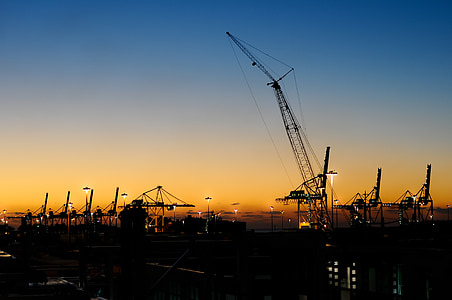 silhouette photo of crane thumbnail