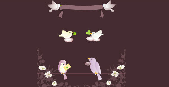 Banner With Love Birds Eps Ai File Free Graphics Uihere