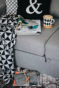 Resting with magazines and cup of coffee thumbnail