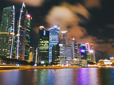 lighted city buildings thumbnail