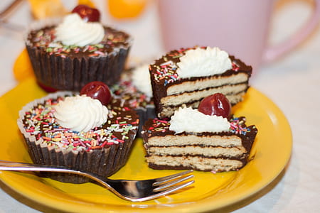 chocolate cupcake on plate thumbnail