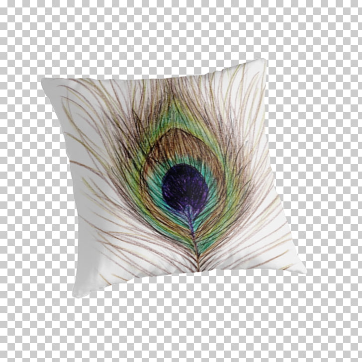 Throw Pillows Feather Material Color Peacock Feathers Png Clipart
