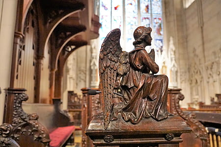 angel wood carving decor thumbnail