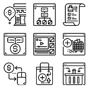 Business , E-Commerce and Marketing svg vector icon sets