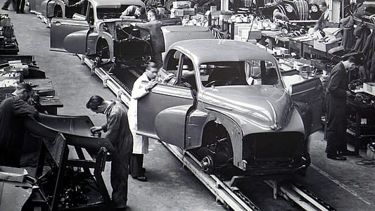 grayscale photography of people making vehicle thumbnail