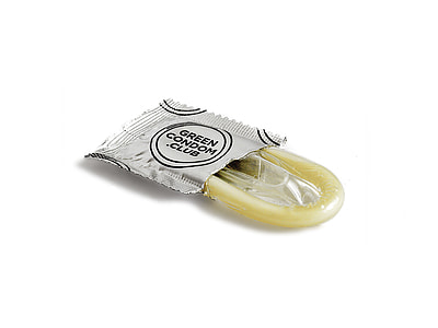 Green Condom Club with blister pack on white surface thumbnail