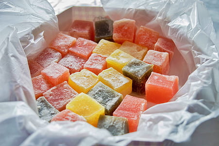 assorted-color jelly inside the white plastic pack thumbnail