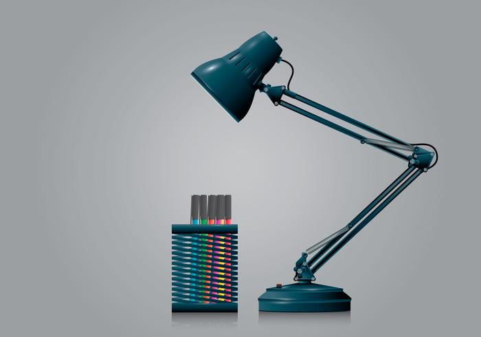 pen holder and lamp in realist style ai svg file free graphics