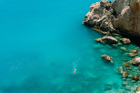bird's eye photography of blue sea thumbnail