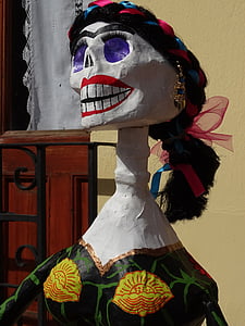 skeleton decor with wig and dress thumbnail