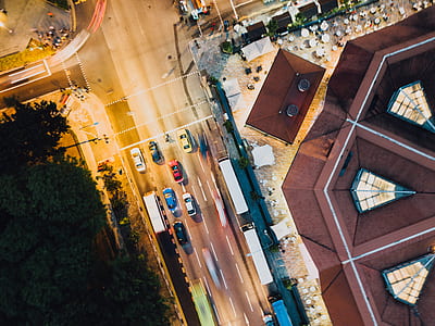 aerial photo of cars at the road thumbnail