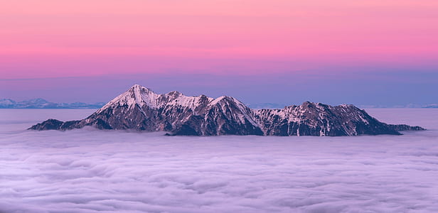 cold, snow, landscape, mountains thumbnail