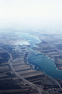 aerial photo of large body of water thumbnail