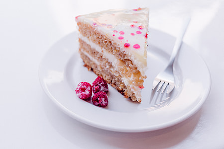 Raspberry Cake White Plate Fork thumbnail