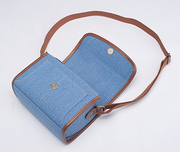brown and blue shoulder bag thumbnail