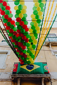Streets decorated for the Saint Anthony Feast in Lisbon, Portugal thumbnail