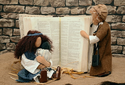 3-piece nativity set with bible book thumbnail