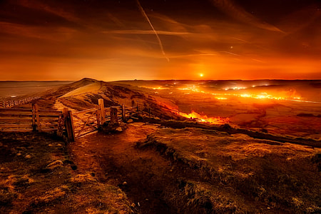 orange lava during nighttime thumbnail