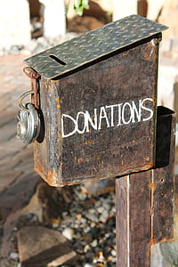 brown metal donations box thumbnail