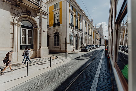 Famous vintage yellow 28 tram on street of Lisbon, Portugal thumbnail