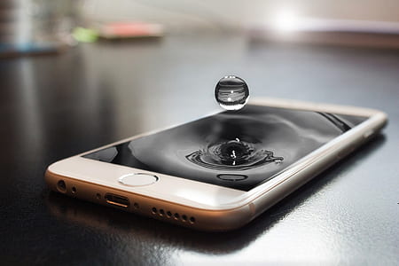 water drop on silver iPhone 6 thumbnail