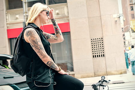 woman, girl, music, bike thumbnail