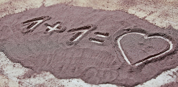 1 + 1 = heart sand artwork thumbnail