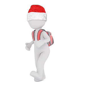 human wearing Santa hat toy thumbnail