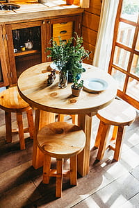 round white ceramic plate on table thumbnail