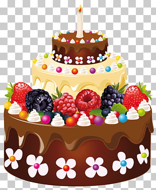 Birthday cake Chocolate cake, Birthday Cake with Candle , birthday cake illustration PNG clipart