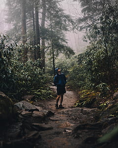 man standing in woods thumbnail