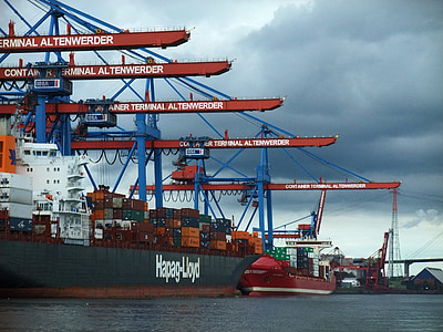 black and red cargo ship thumbnail