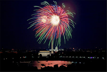 white mosque under fireworks thumbnail