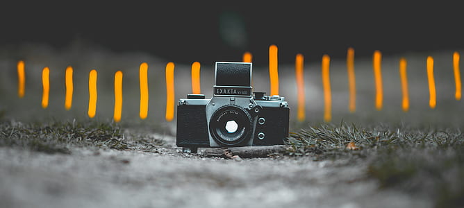 black film camera on soil thumbnail