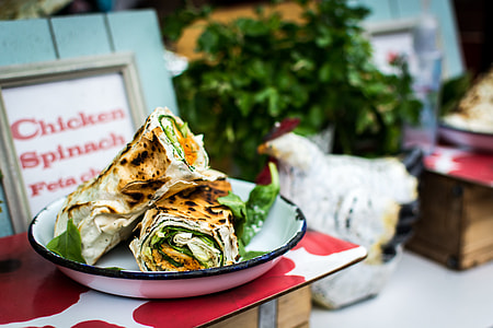 Healthy vegetarian wrap with spinach thumbnail