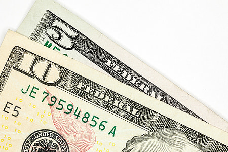 5 and 10 US dollar banknotes thumbnail