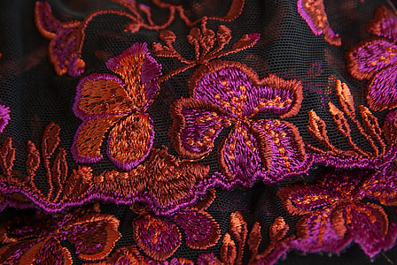 closeup photo of purple and brown floral cloth thumbnail