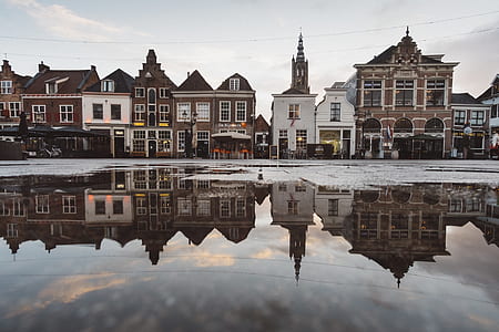 building, reflection, europe, holland, roof, old town thumbnail