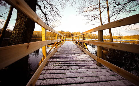 brown wooden foot bridge thumbnail