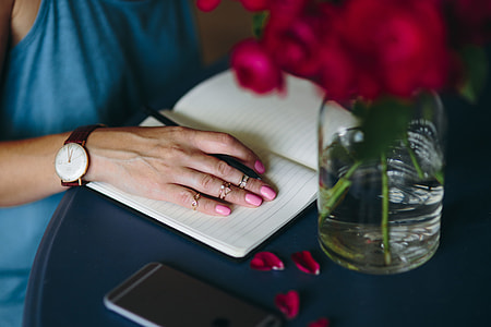 Lovely workplace with red roses thumbnail
