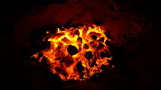 fire in sand during nighttime thumbnail