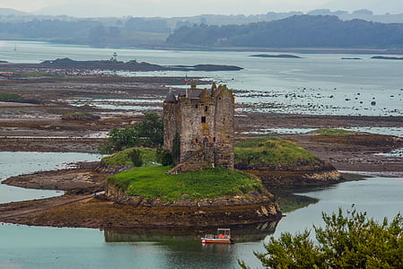 brown castle surrounded by body of water thumbnail