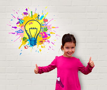 Cute Little Girl Showing Thumbs Up - Creativity and Great Ideas thumbnail