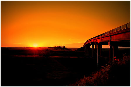 photo of bridge during sunset thumbnail