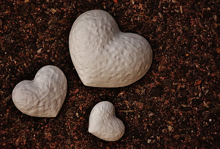 three white stone heart decors thumbnail