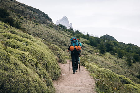 person hiking on hill during daytime thumbnail