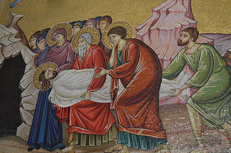 multicolored religious painting close-up photo thumbnail
